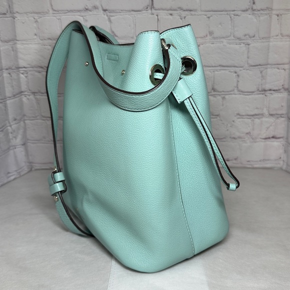 Kate Spade New York Marti Large “Blue Glow” Bucket Bag Silver Turn Lock Closure - Picture 4 of 13